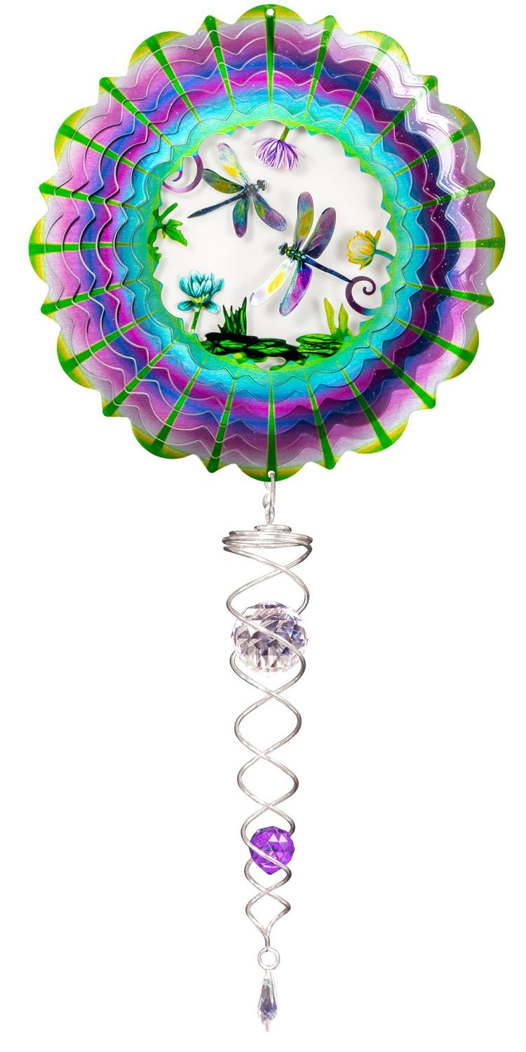 730SS - VIVID 3D DRAGONFLY W/ CRYSTAL TAIL - SET