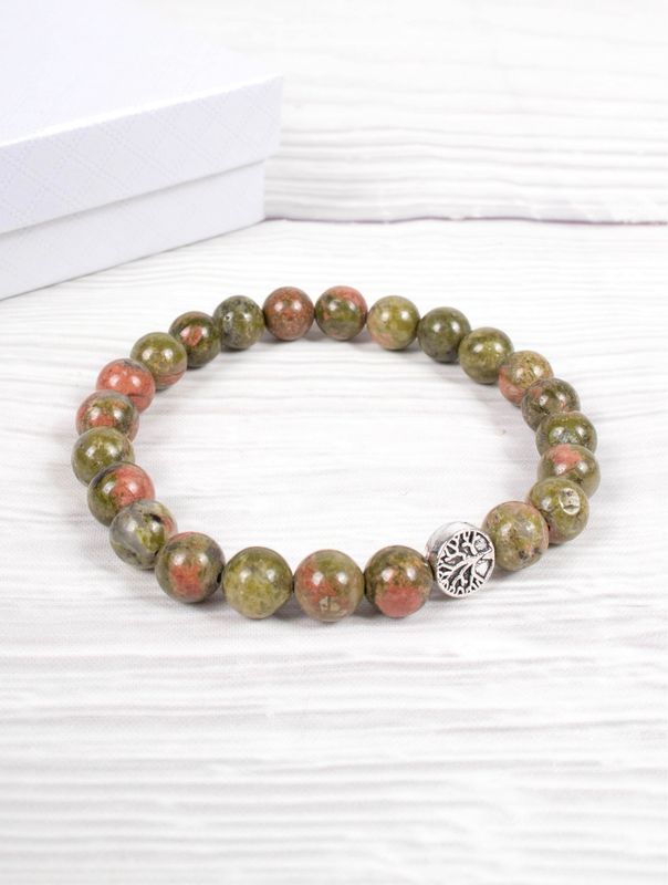 BR1238 - BLESSING BEAD BRACELET / EPIDOTE