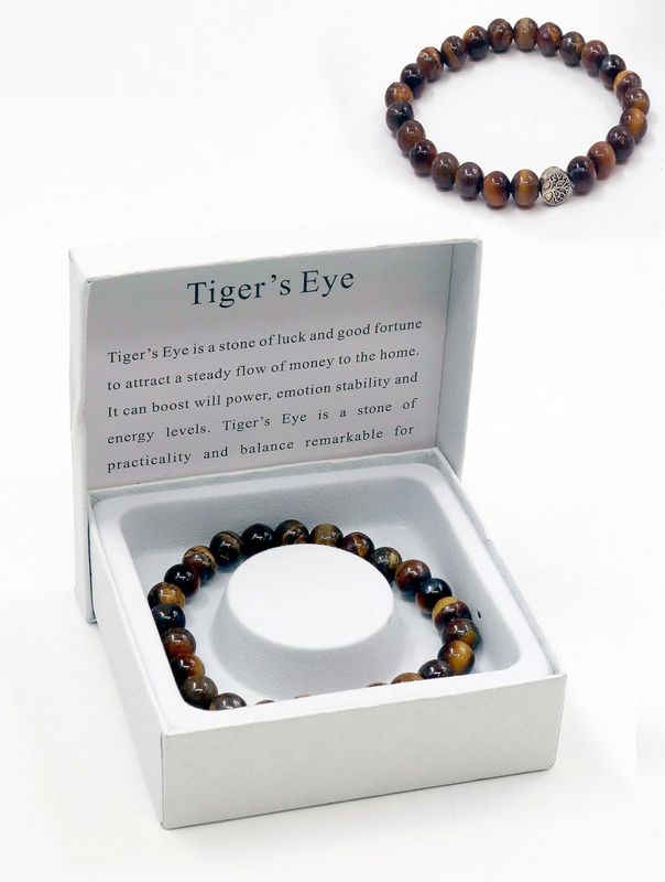 BR1234-03 - BLESSING BEAD BRACELET / TIGER&#39;S EYE