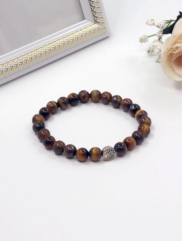 BR1234-03 - BLESSING BEAD BRACELET / TIGER'S EYE