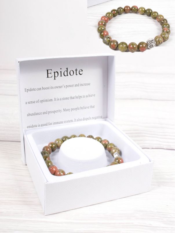 BR1238 - BLESSING BEAD BRACELET / EPIDOTE