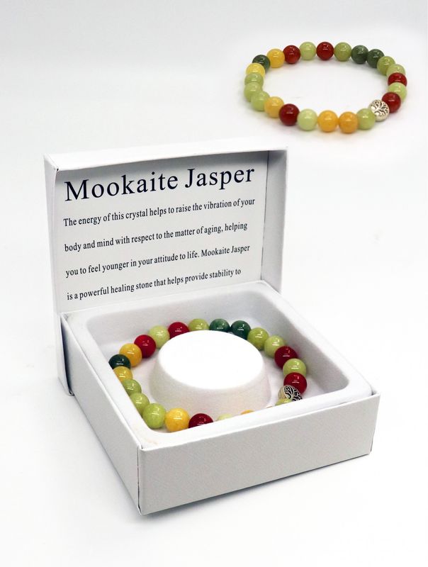 BR1240 - BLESSING BEAD BRACELET /MOOKAITE JASPER