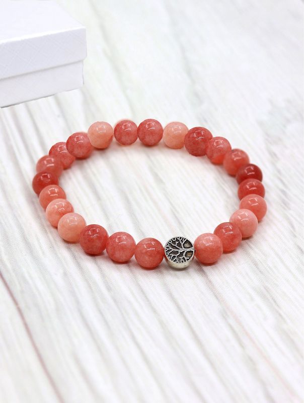 BR1254 - BLESSING BEAD BRACELET / RED QUARTZ