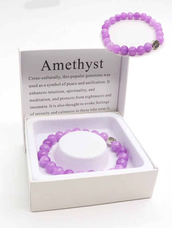 BR1263 - BLESSING BEAD BRACELET / AMETHYST