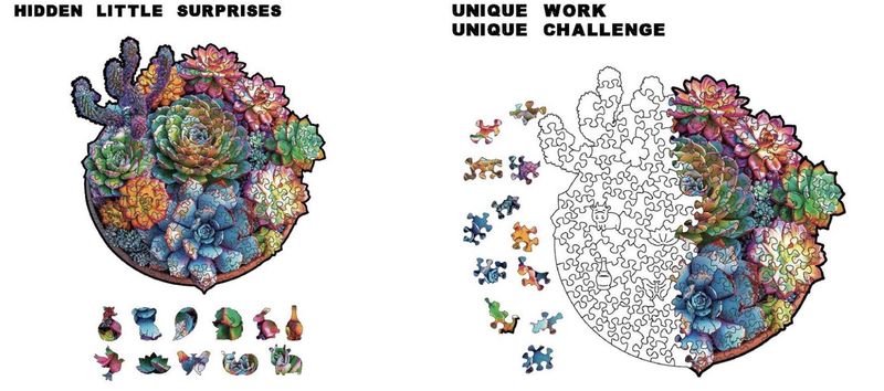MES10 - WOODEN PUZZLE - FLOWER POT - 166 PIECES