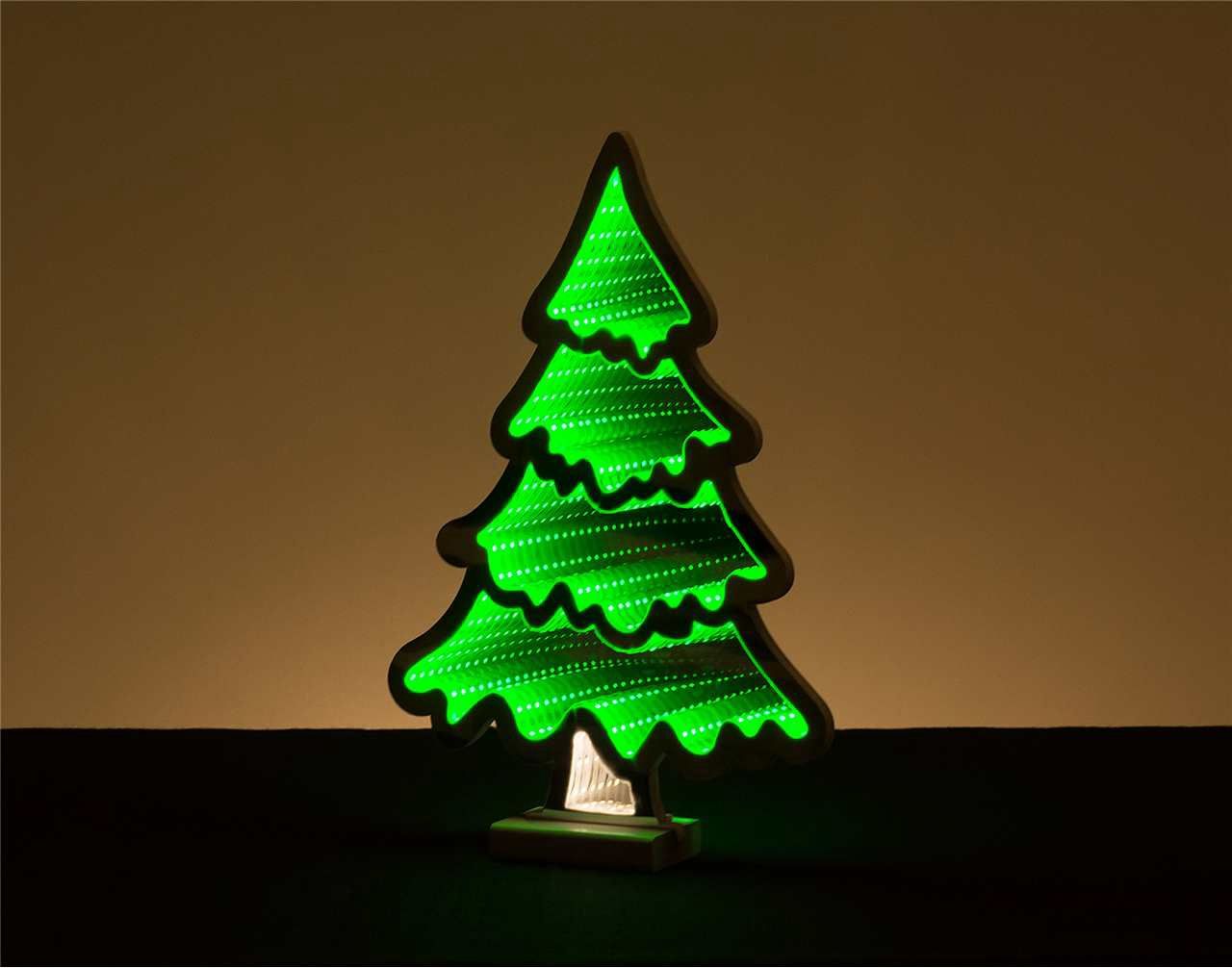 X4249 - INFINITY LIGHT - 15.5&quot; GREEN CHRISTMAS TREE W/BASE