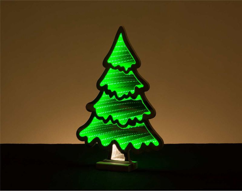 X4249 - INFINITY LIGHT - 15.5&quot; GREEN CHRISTMAS TREE W/BASE
