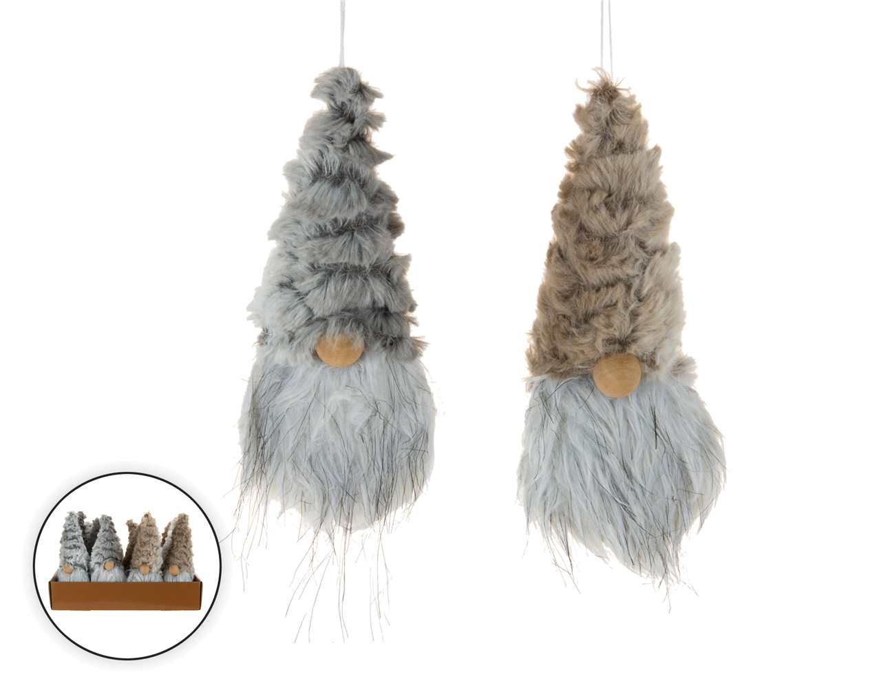 Q9361 - 7&quot; BEIGE/GREY GNOME HEAD - 2 ASST
