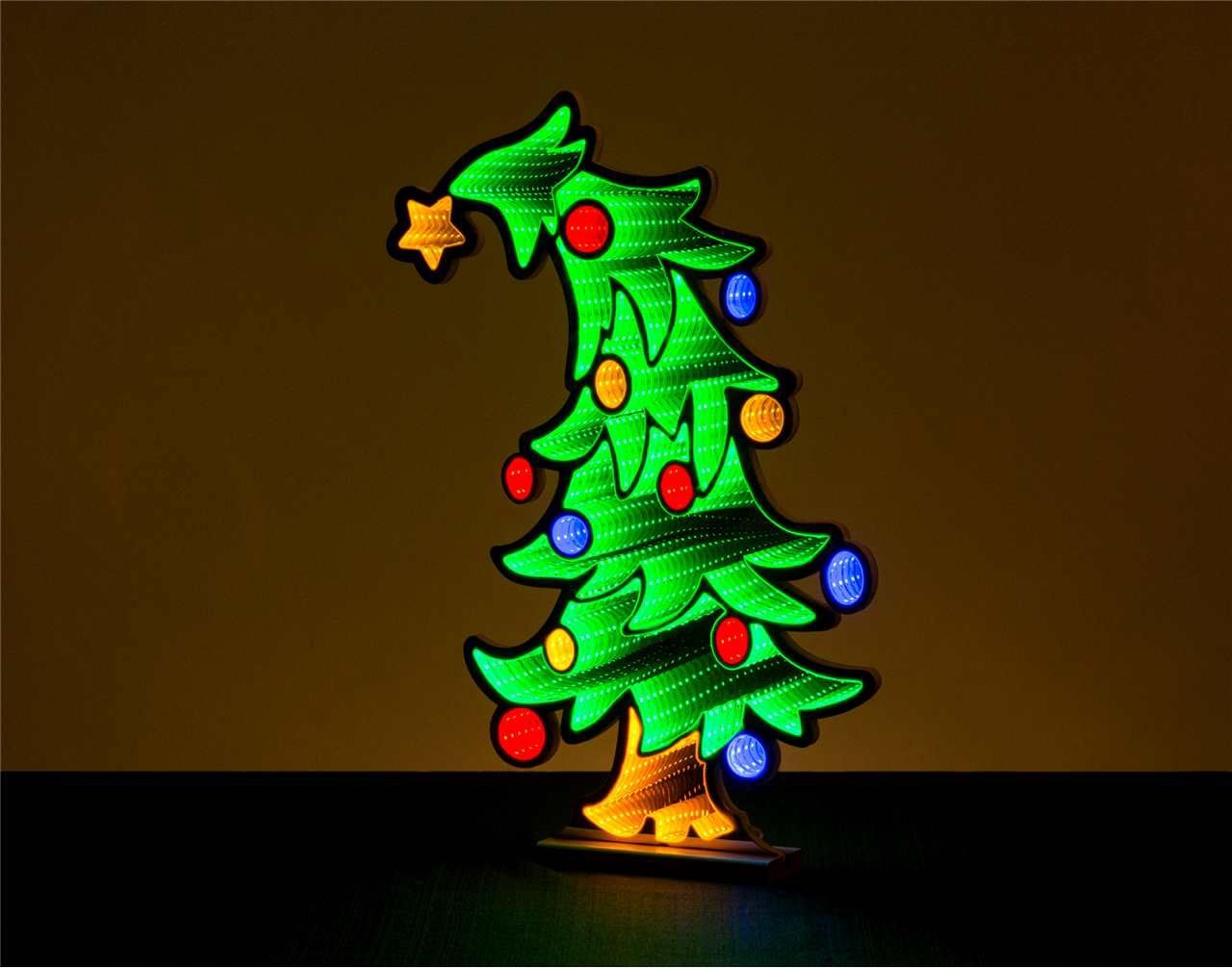 X4284 - INFINITY LIGHT - 24&quot; BENT CHRISTMAS TREE W/BASE