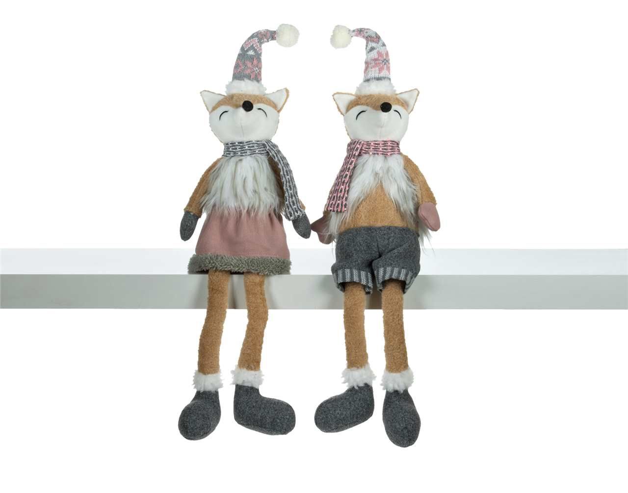 Q4267 - 26&quot; DANGLY LEG BOY/GIRL FOX - 2 ASST