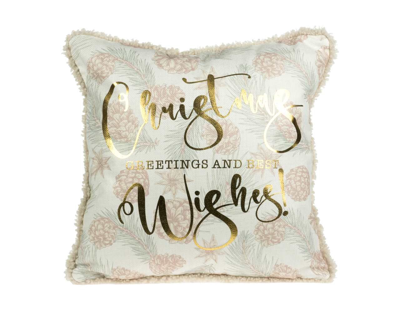 Q3359 - CHRISTMAS WISHES PILLOW - 18&quot; X 18&quot;