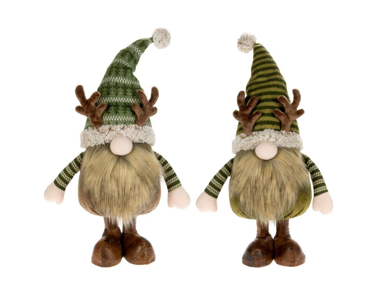 Q2662 - GREEN/BROWN STANDING GNOME W/ANTLERS - 2 ASST
