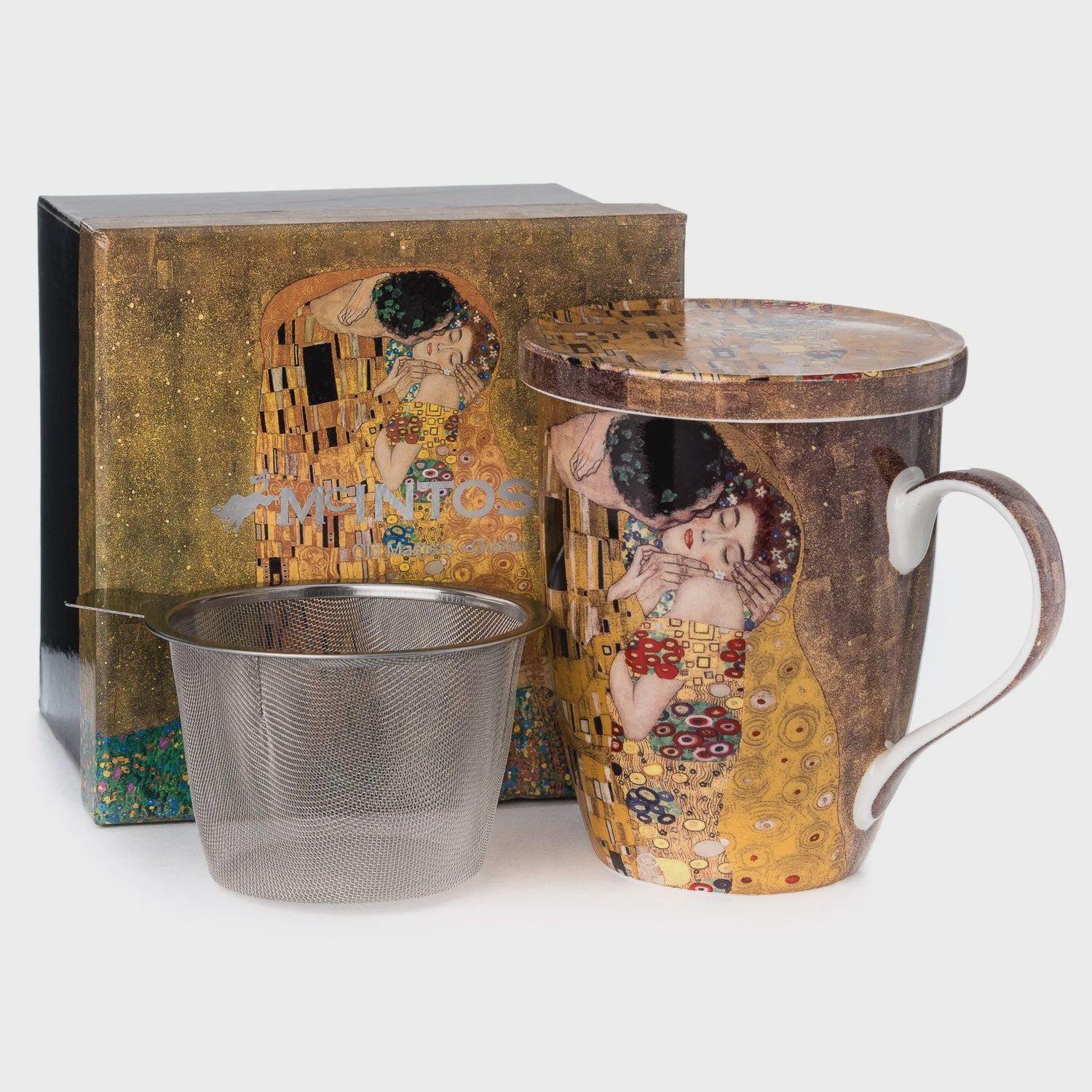 MC020091 - KLIMT THE KISS - TEA MUG W/ INFUSER &amp; LID