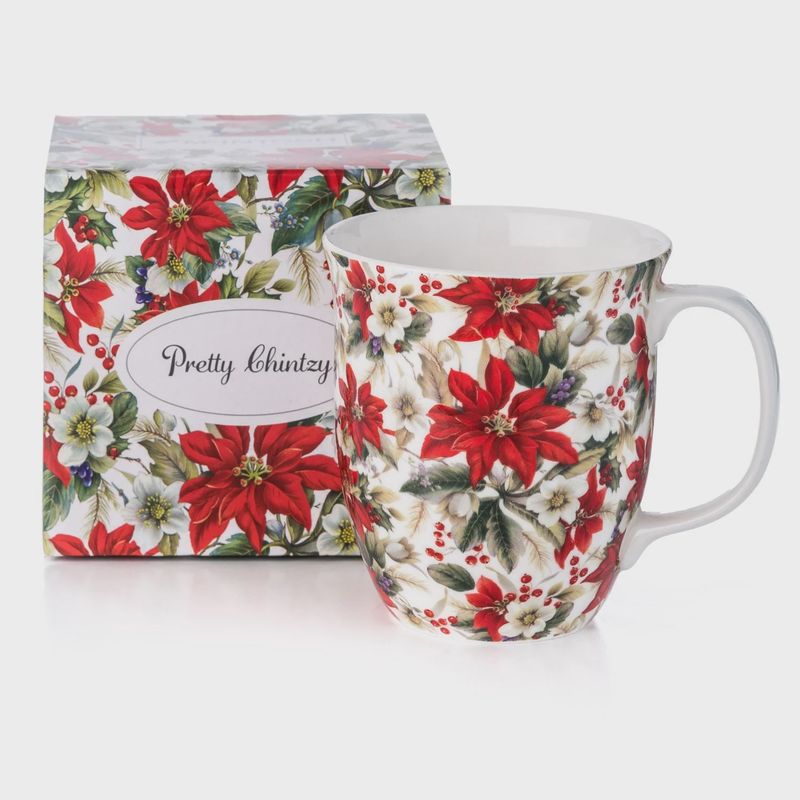 MC0302 - PRETTY CHINTZY POINSETTIA - JAVA MUG