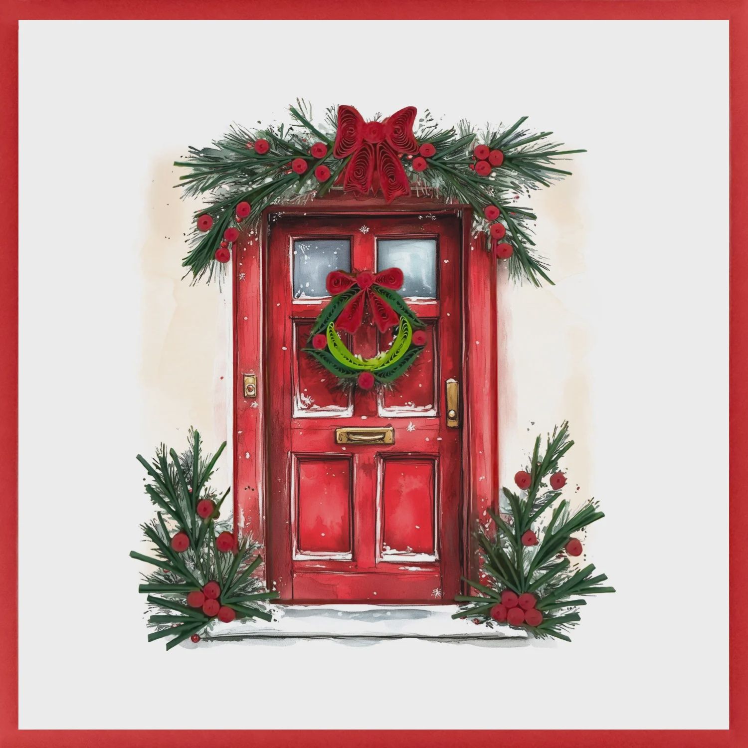8644-QUILL066 - BL/CHRISTMAS DOOR
