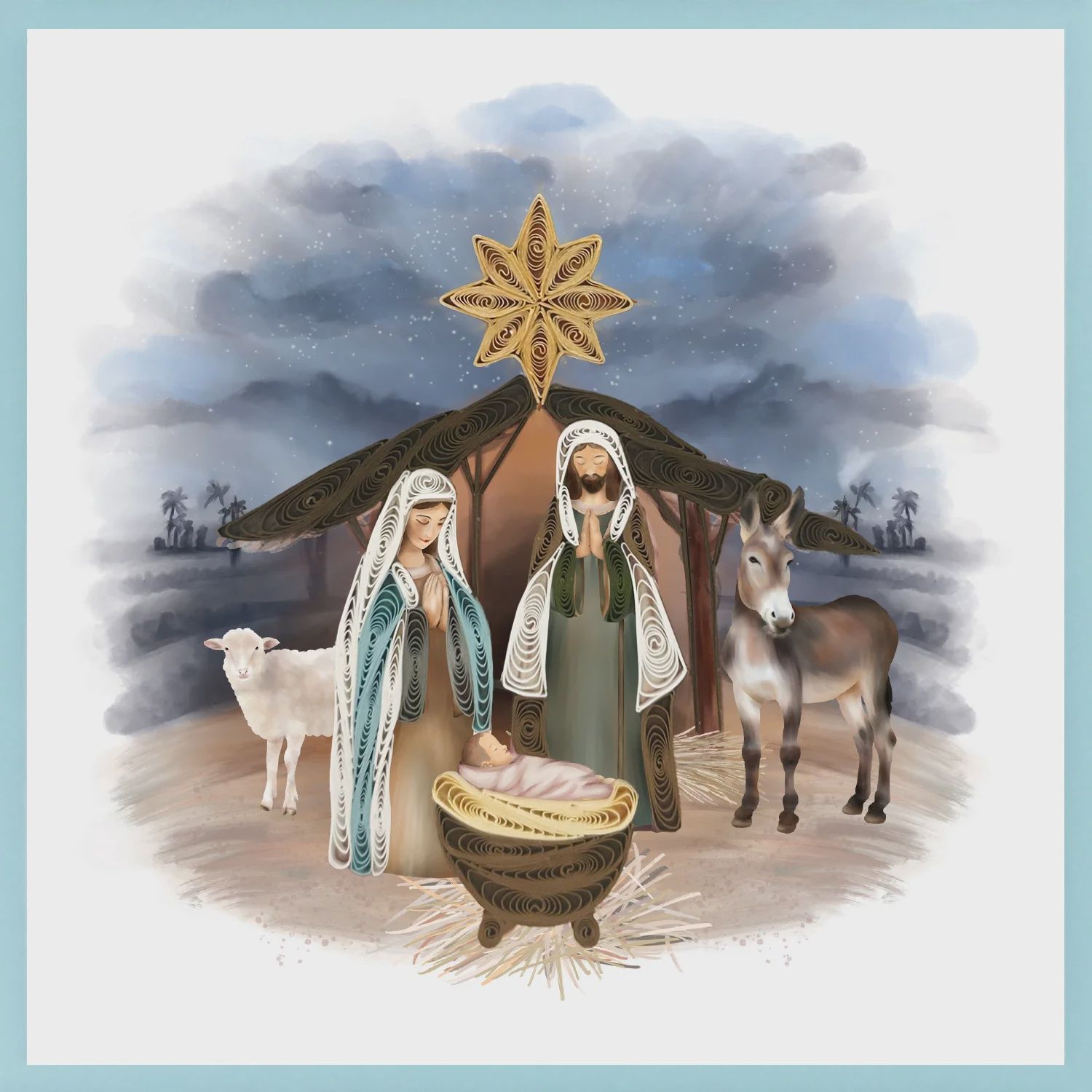 8644-QUILL0145 - XM/NATIVITY SCENE