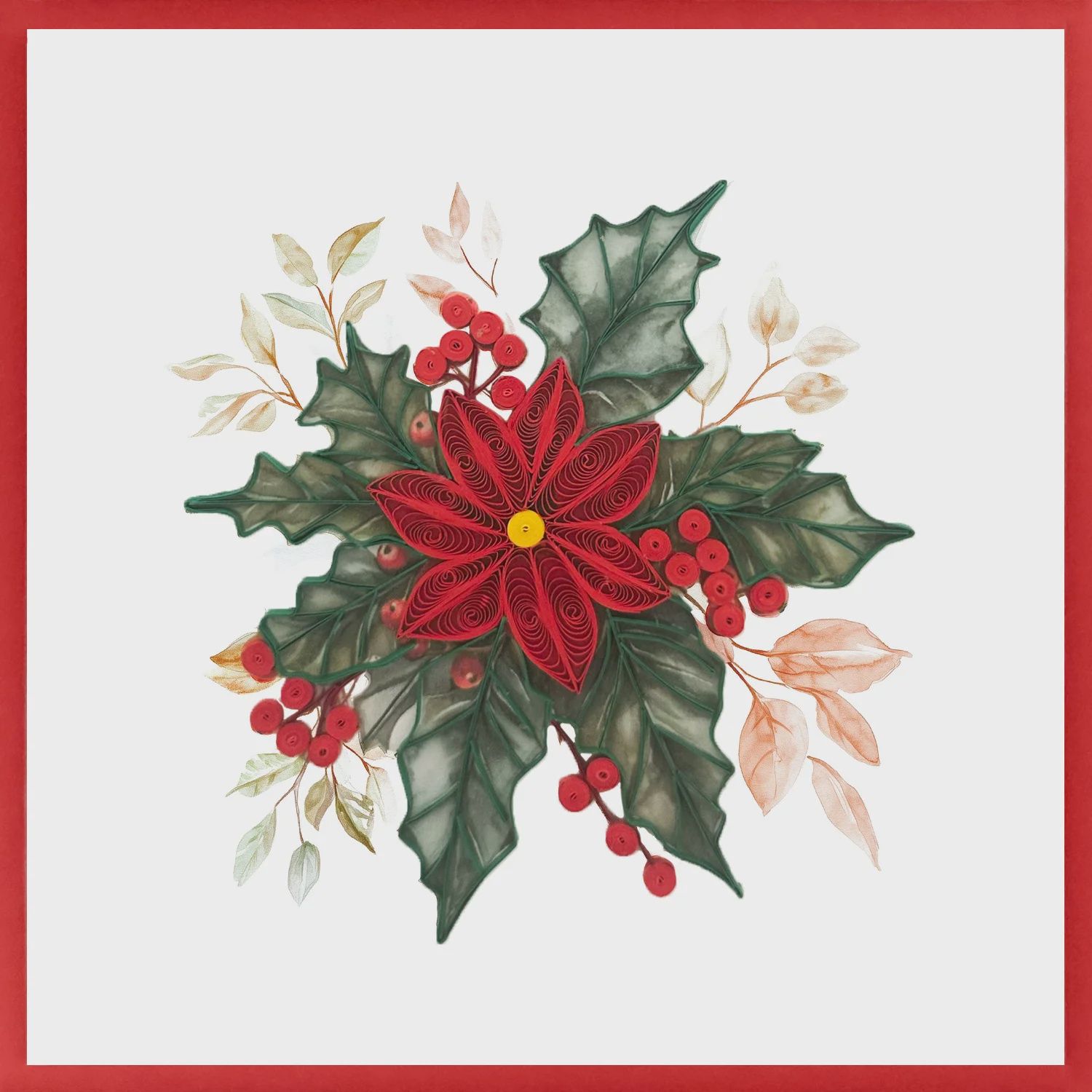 8644-QUILL0161 - BL/POINSETTIA