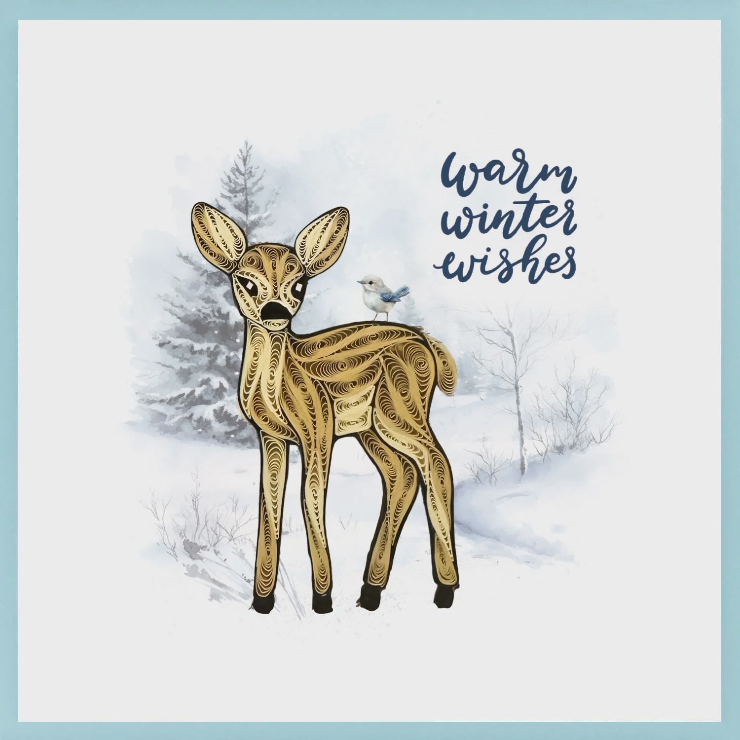 8644-QUILL0159 - HOL/WARM WISHES DEER