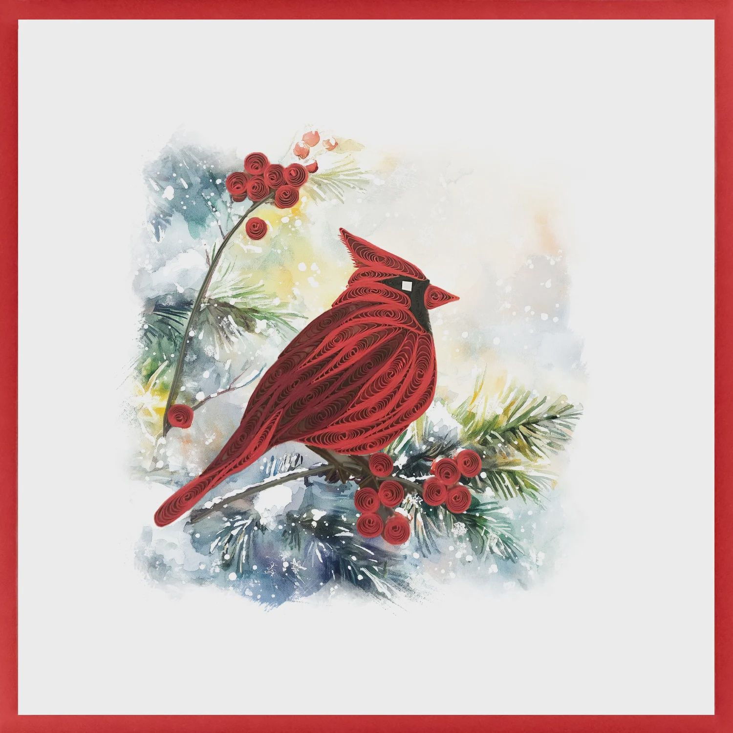 8644-QUILL0160 - BL/WINTER CARDINAL