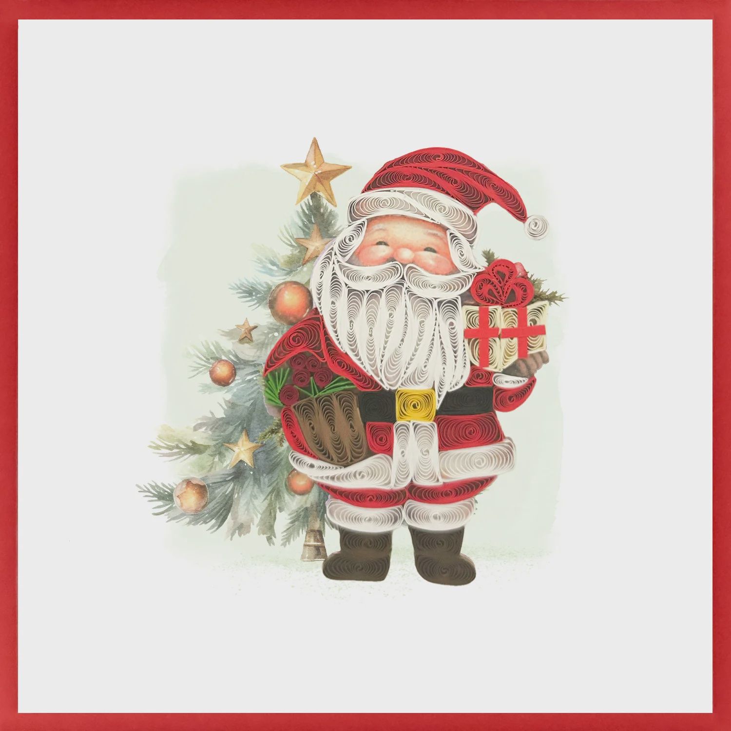 8644-QUILL0162 - BL/SANTA WITH GIFTS