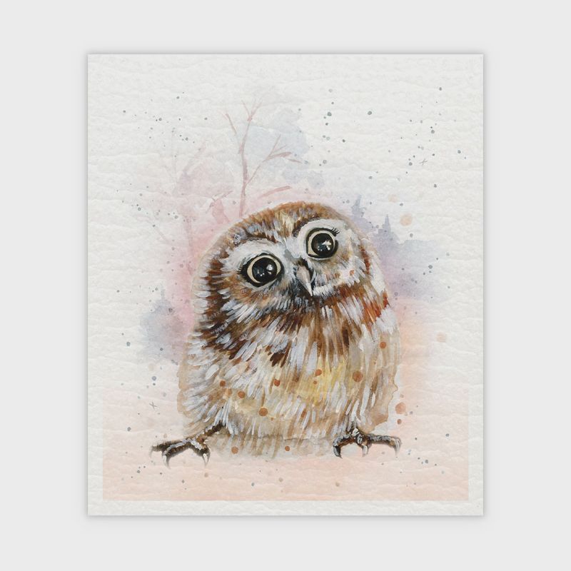 947A-SDC0012 - SWEDISH DISH CLOTH S/2 - OLIVIA THE OWL