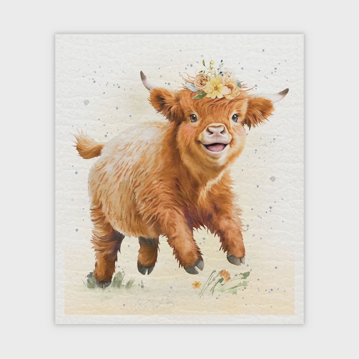 947A-SDC0227 - SWEDISH DISH CLOTH S/2 - HAILEY THE HIGHLAND COW