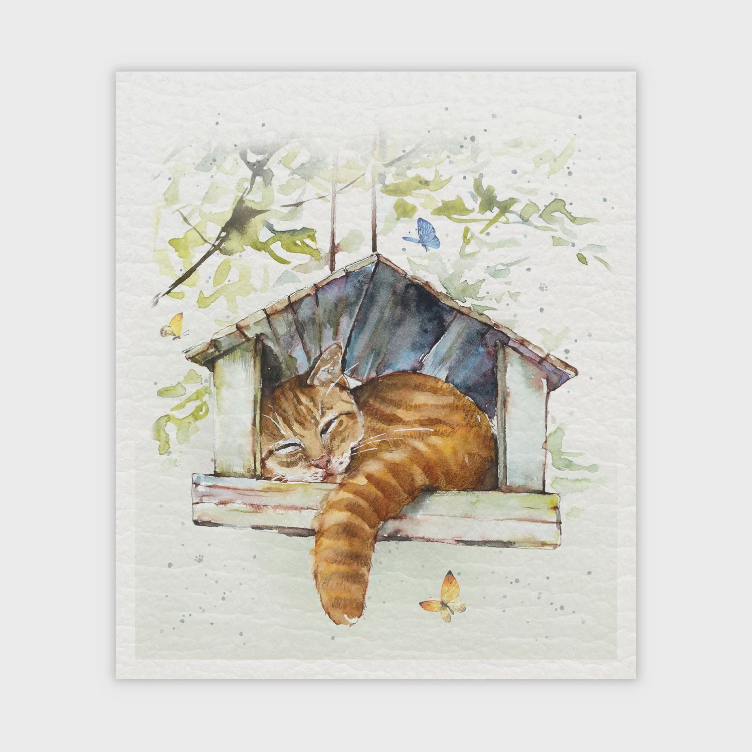 947A-SDC0230 - SWEDISH DISH CLOTH S/2 - CHARLIE THE CAT