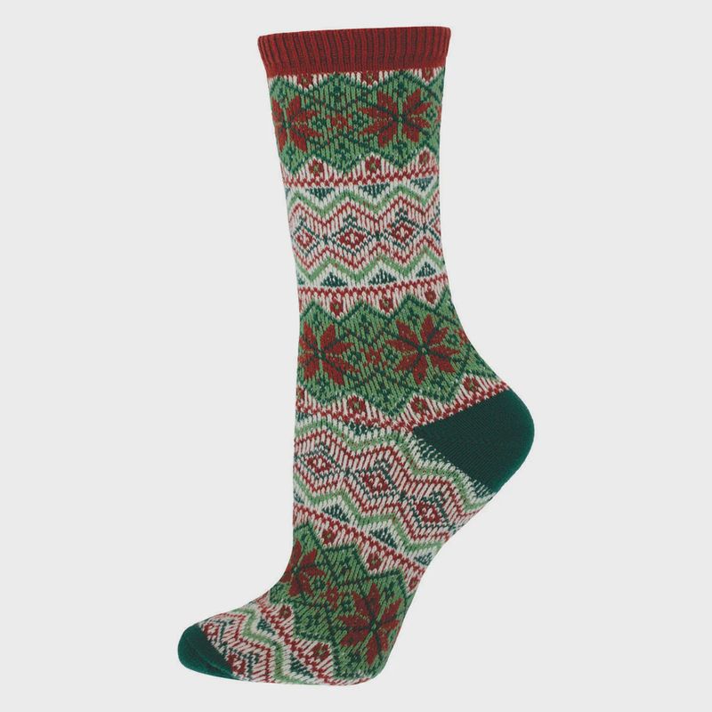 WNS3577-GEE / SWEATER SOCK - PRAY FOR SNOW / GREEN