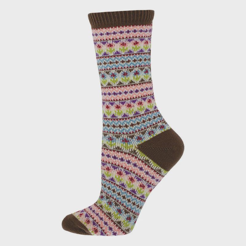 WNS3573-PNK / SWEATER SOCK - BOUNTIFUL FLOWER BEDS / PINK