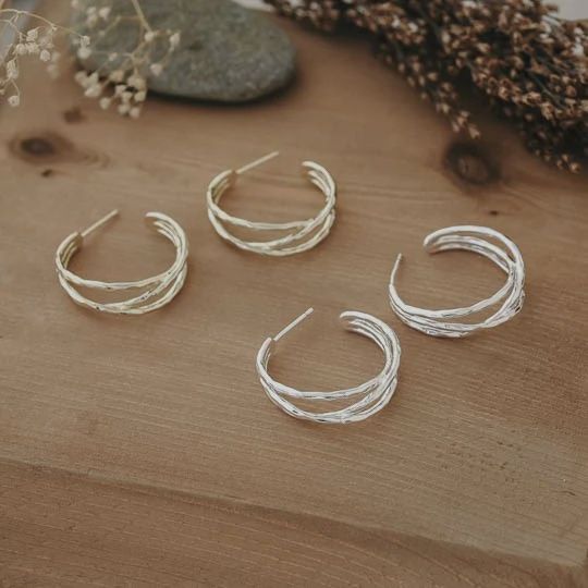 ENTWINEDHOOP-S - ENTWINED HOOPS-SILVER