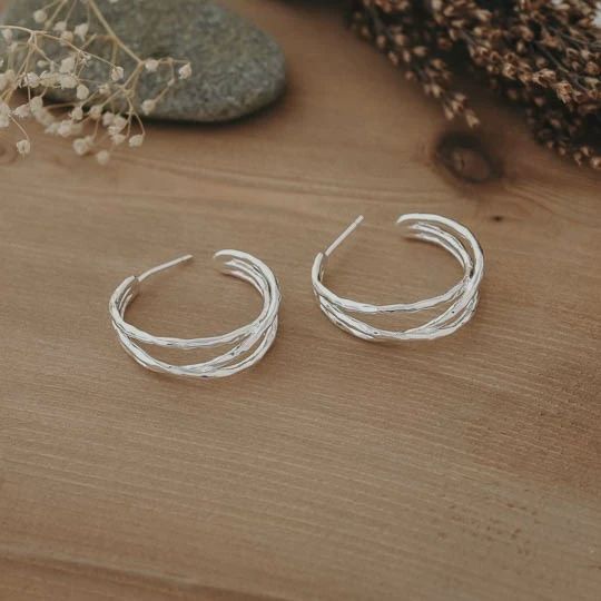 ENTWINEDHOOP-S - ENTWINED HOOPS-SILVER