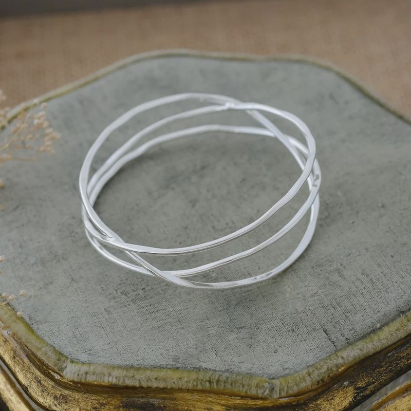 ENTWINEDB-S - ENTWINED BANGLE-SILVER