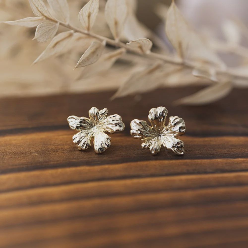 HIBISCUSS-G - HIBISCUS STUDS-GOLD