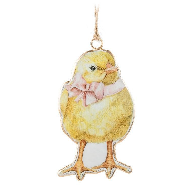 37-IMPRINT-137 - EASTER CHICK W/BOW ORNAMENT