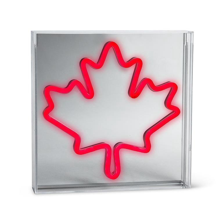 27-NEON-200 - SQ MAPLE LEAF NEON LED SIGN-RED