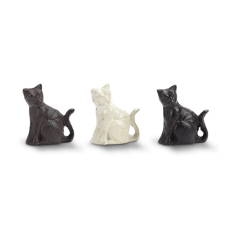27-IRONAGE-164 - MINI SITTING CAT FIGURINE / 3ASST