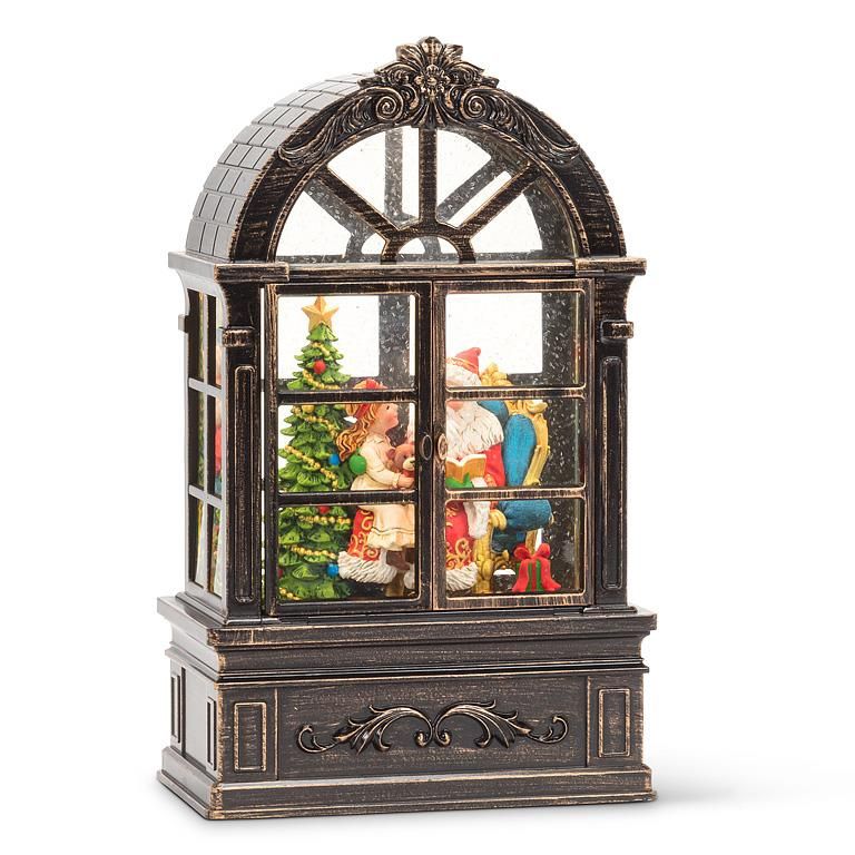 27-MARVEL-2026 - SANTA &amp; CHILD IN GLITTER LED LANTERN W/WINDOW