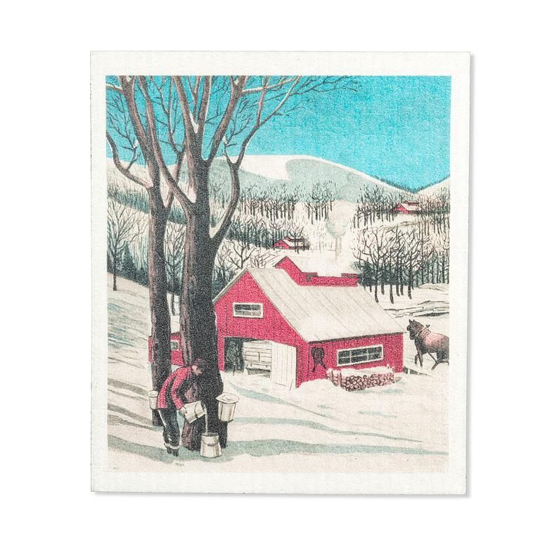 20-ASD-QUEBEC - MAPLE SUGAR SHACK DISHCLOTH