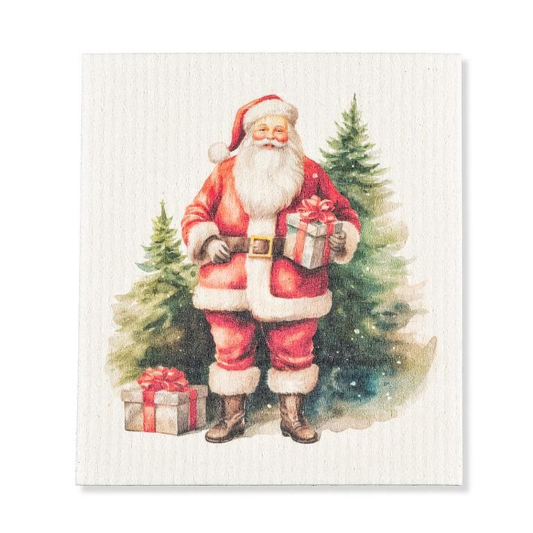 20-ASD-ABX-232 - CLASSIC SANTA WITH PRESENTS DISHCLOTH