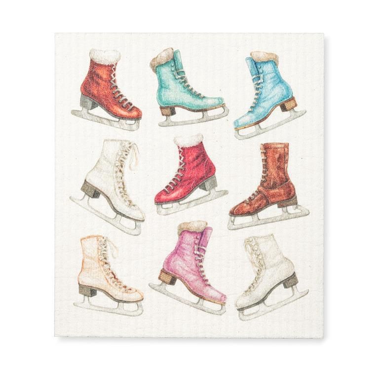 20-ASD-016 - ALL OVER ICE SKATES DISHCLOTH