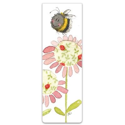 BM-25 - BOOKMARK - BEE AND FLOWER