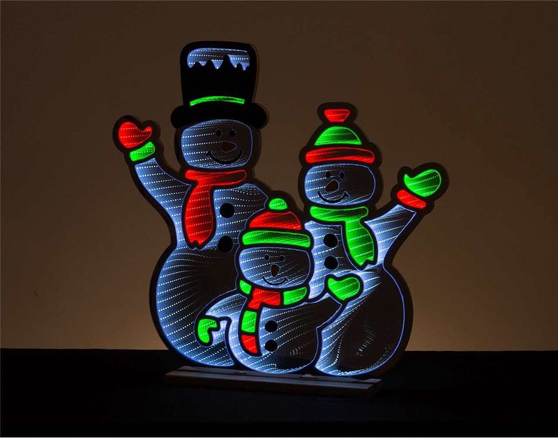 X4256 - INFINITY LIGHT - 26&quot; SNOWMAN FAMILY  W/BASE