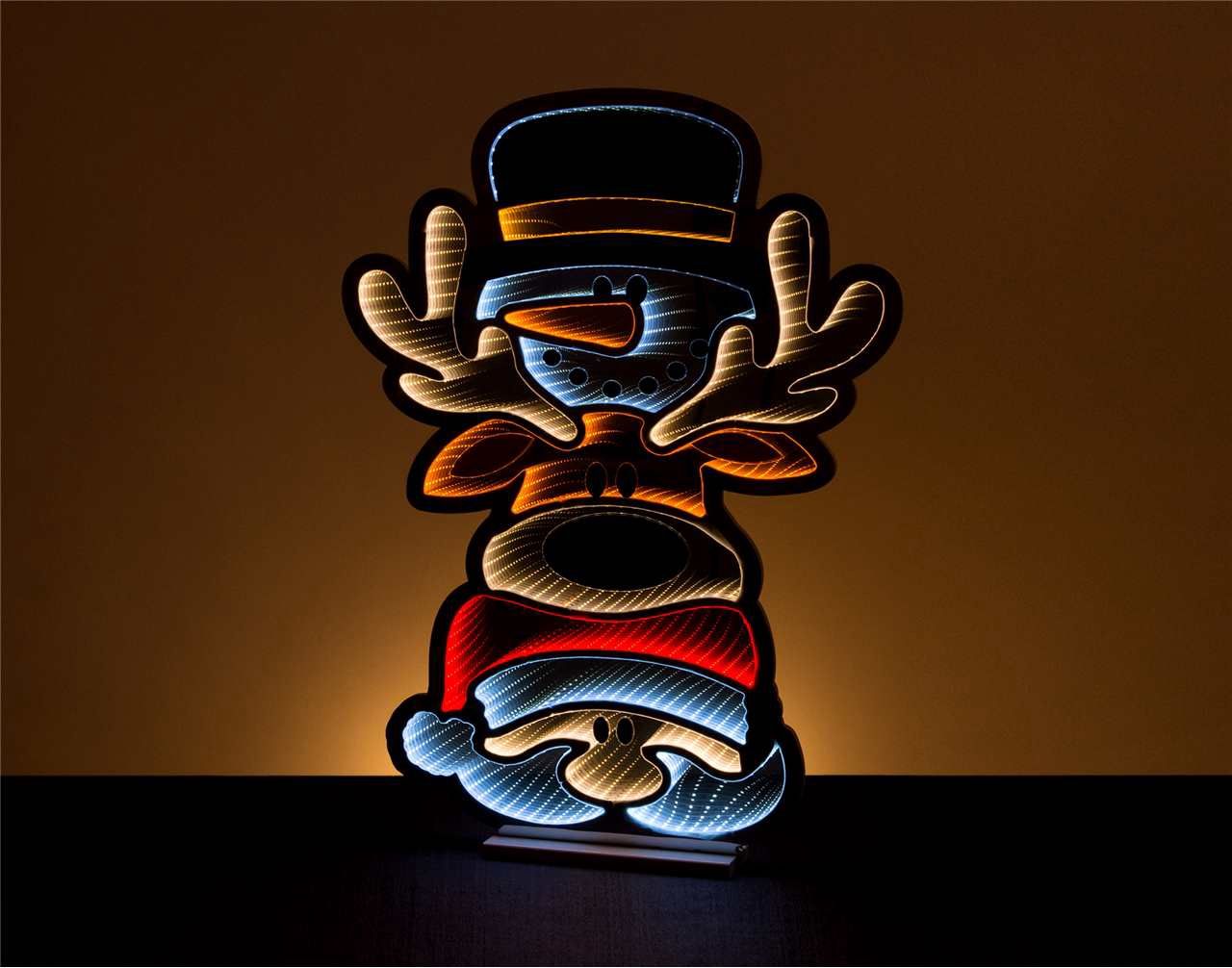 X4281 - INFINITY LIGHT - 36&quot; SNOWMAN/DEER/SANTA  W/BASE