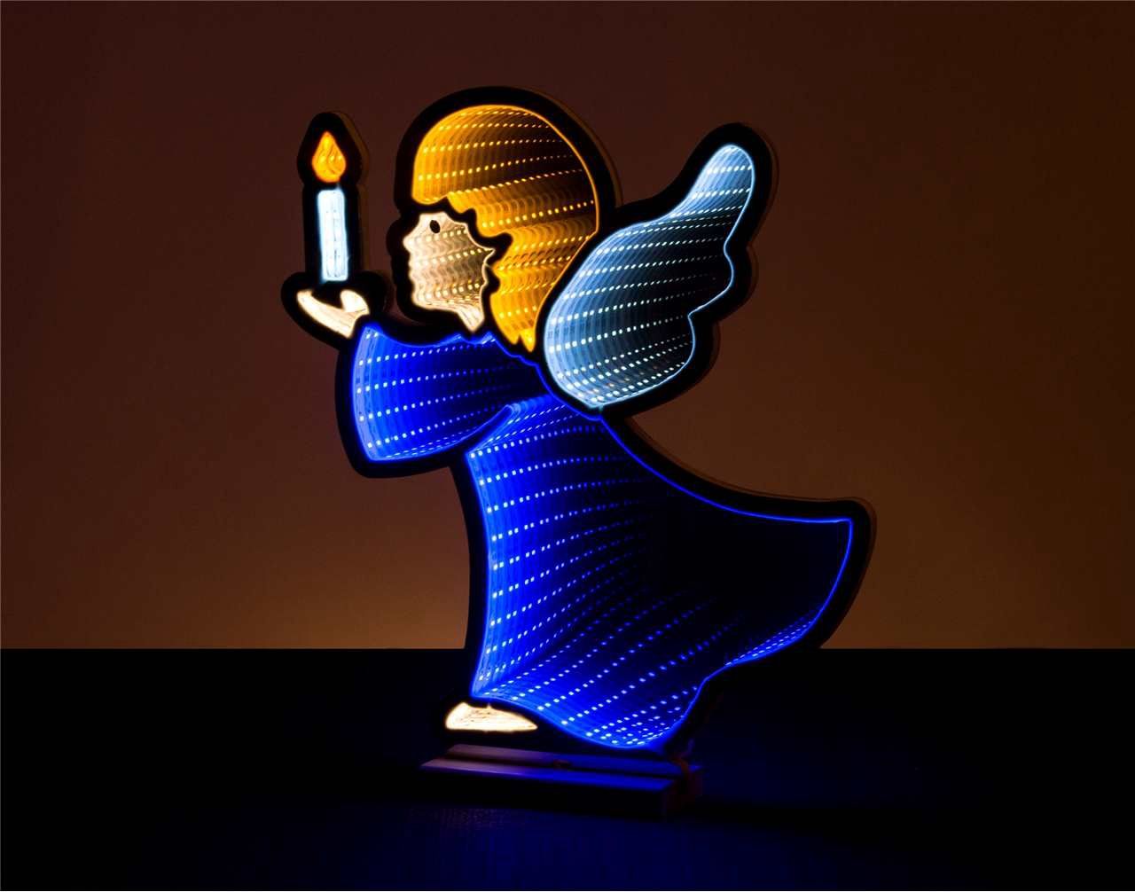 X4292 - INFINITY LIGHT - 16&quot; ANGEL W/CANDLE  W/BASE