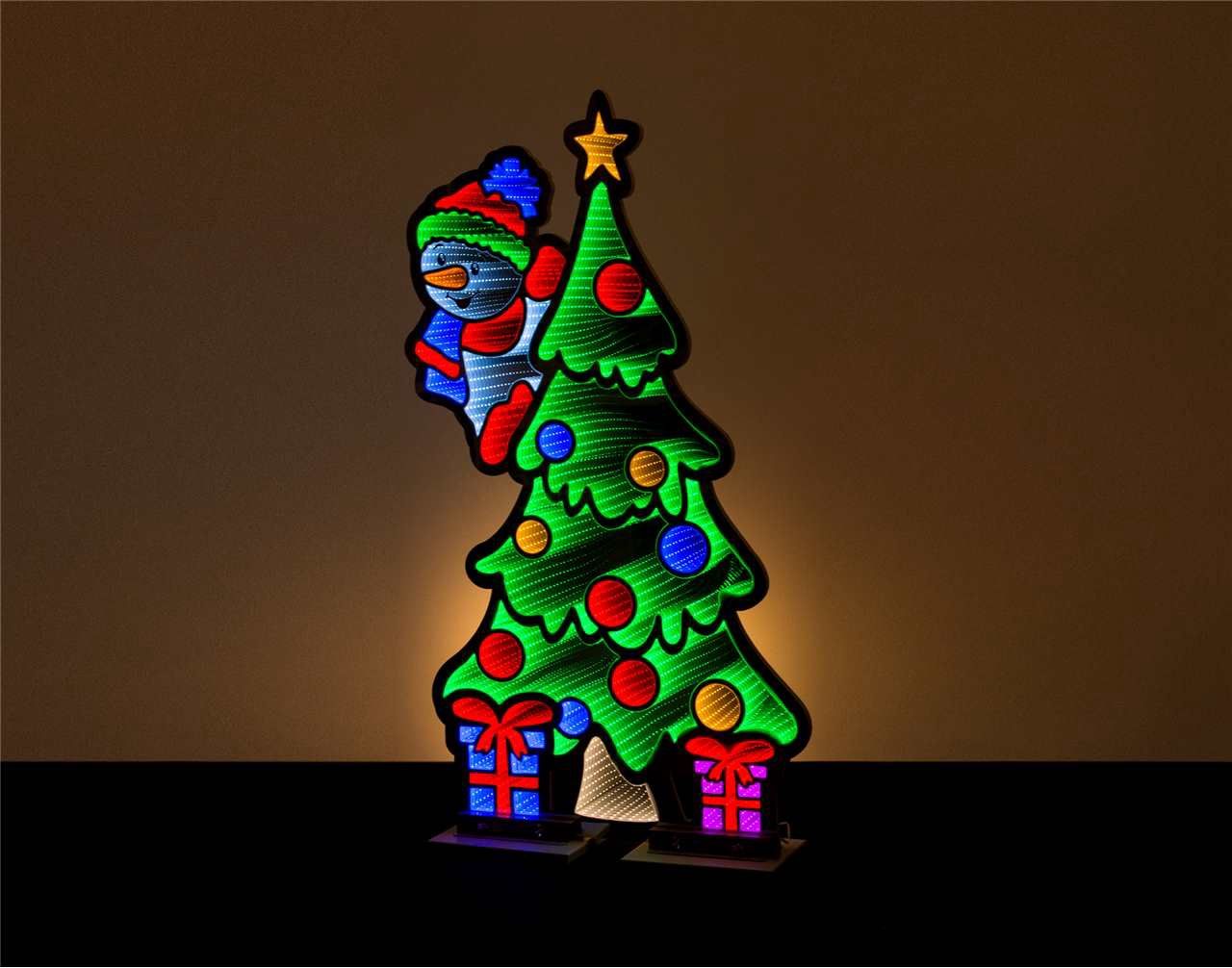 X4301 - INFINITY LIGHT - 47&quot; CHRISTMAS TREE W/SNOWMAN W/BASE