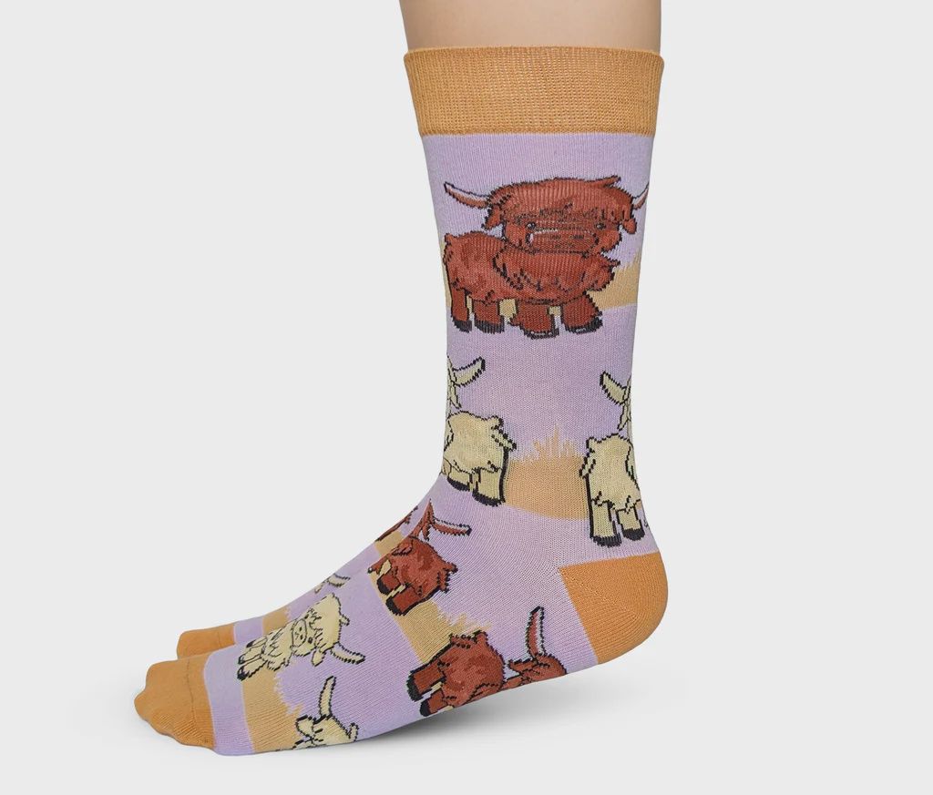 3145 - WOMEN&#39;S SOCKS - HIGHLAND COWS