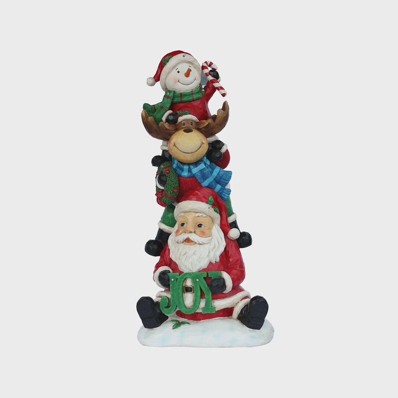 85187-A - STACKED SNOWMAN/MOOSE/SANTA  W/ LED LIGHTS