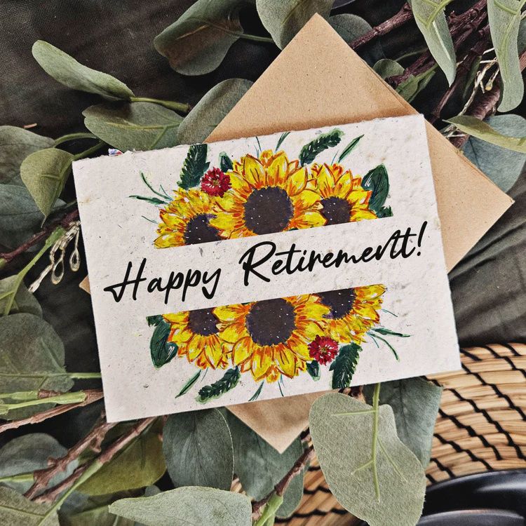 reti004E - HAPPY RETIREMENT / SUNFLOWERS
