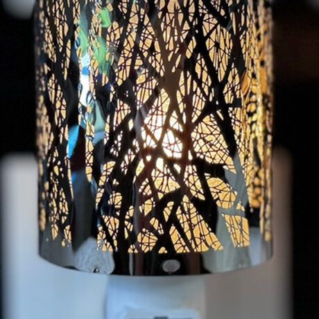 NL252211 - NIGHT LIGHT W/WAX WARMER - SILVER FOREST