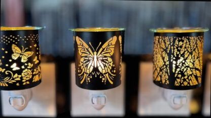 NL252223 - NIGHT LIGHT W/WAX WARMER - BLACK BIG BUTTERFLY